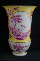 P031 - PAIR OF MEISSEN YELLOW-GROUND VASES