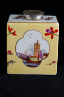 P049 - MEISSEN YELLOW-GROUND TEACADDY