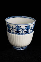 P092 - EARLY ROUEN BLUE AND WHITE BEAKER AND SAUCER